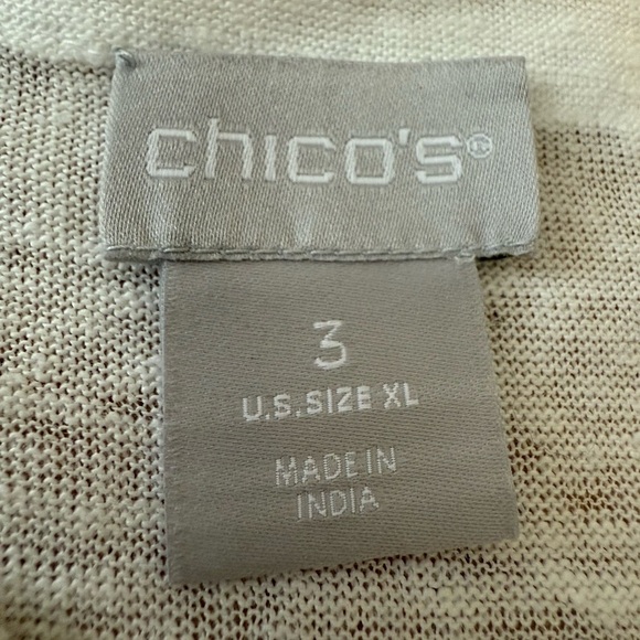 Chico’s 100% Linen Embellished V-Neck Tunic White Size XL - Picture 7 of 12